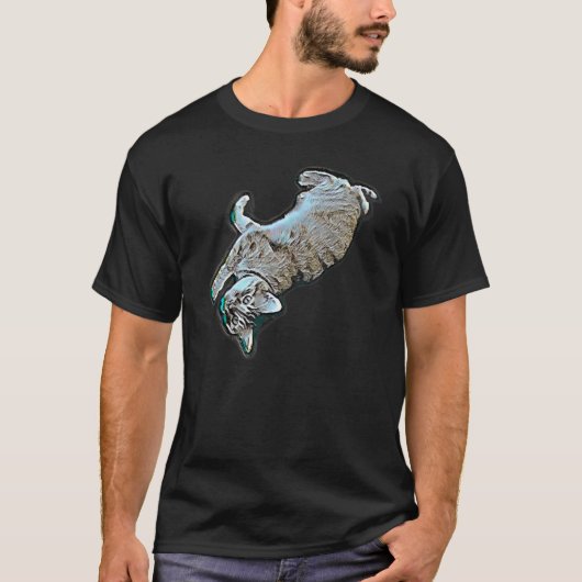 猫のデジタル抽象画 28 Tシャツ (正面)