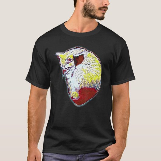 猫のデジタル抽象画 29 Tシャツ (正面)
