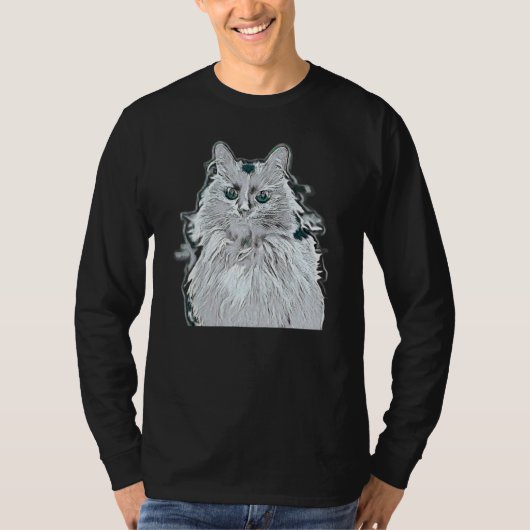 猫のデジタル抽象画 32 Tシャツ (正面)