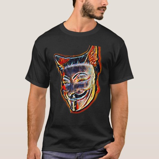 猫のデジタル抽象画 34 Tシャツ (正面)