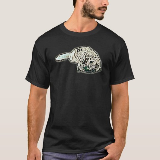 猫のデジタル抽象画 36 Tシャツ (正面)