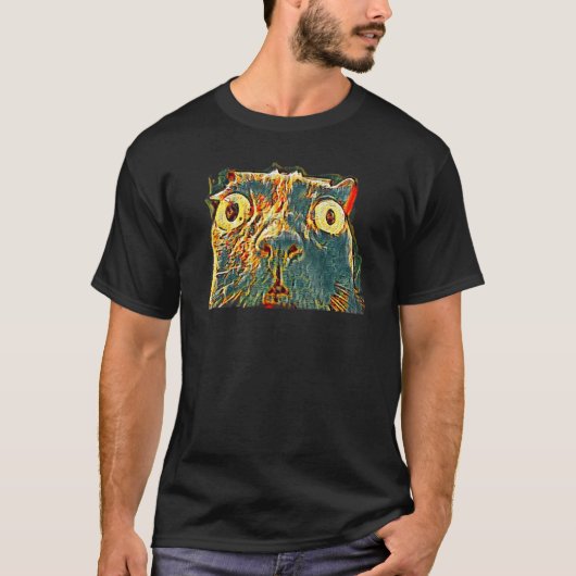 猫のデジタル抽象画 39 Tシャツ (正面)