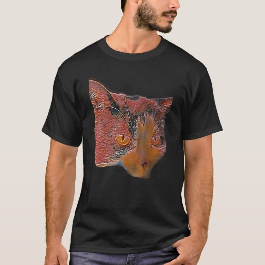 猫のデジタル抽象画 3 Tシャツ (正面)