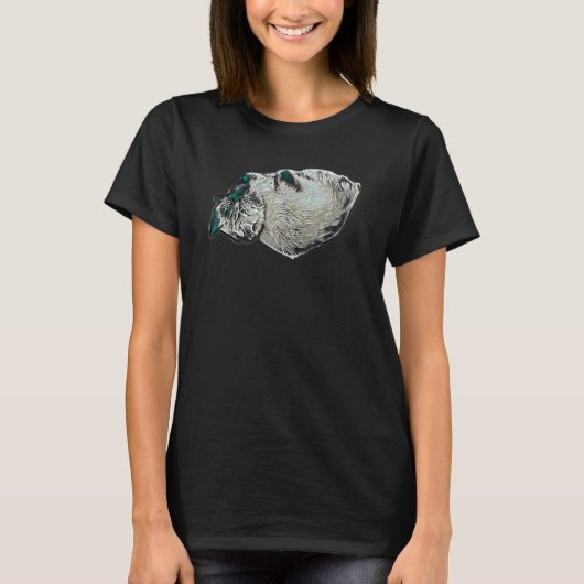 猫のデジタル抽象画 45 Tシャツ (正面)