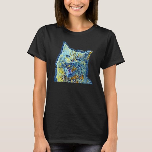 猫のデジタル抽象画 49 Tシャツ (正面)