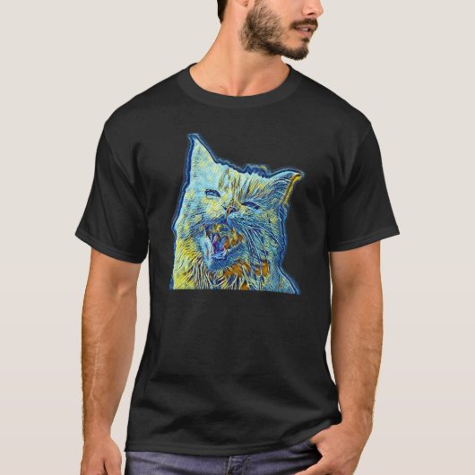 猫のデジタル抽象画 49 Tシャツ (正面)