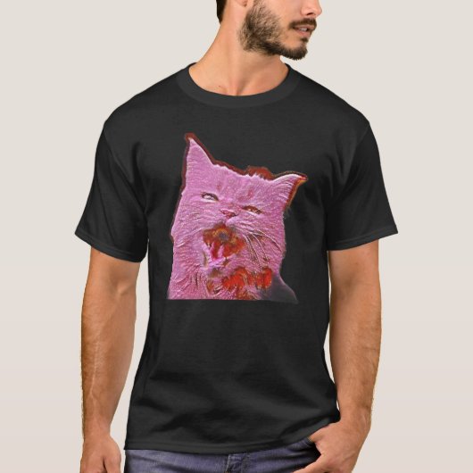 猫のデジタル抽象画 4 Tシャツ (正面)