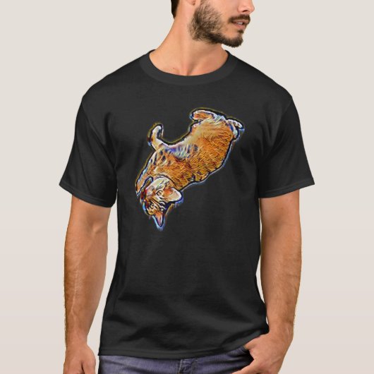 猫のデジタル抽象画 50 Tシャツ (正面)