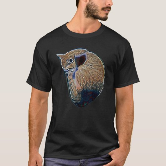 猫のデジタル抽象画 55 Tシャツ (正面)