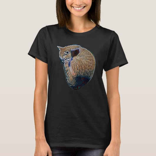 猫のデジタル抽象画 55 Tシャツ (正面)