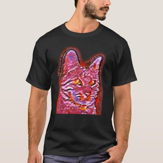 猫のデジタル抽象画 59 Tシャツ (正面)