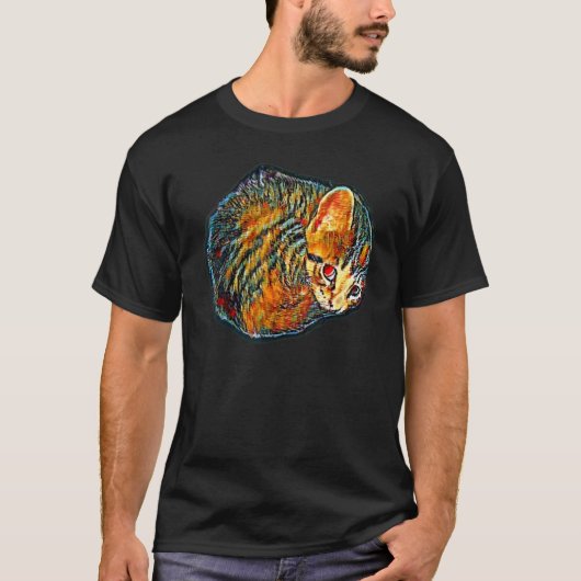 猫のデジタル抽象画 76 Tシャツ (正面)