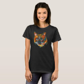 猫のデジタル抽象画 81 Tシャツ (正面フル)