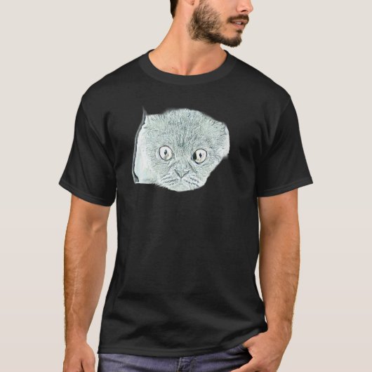 猫のデジタル抽象画 83 Tシャツ (正面)
