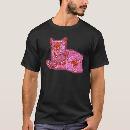 猫のデジタル抽象画 8 Tシャツ (正面)