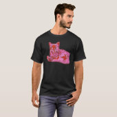 猫のデジタル抽象画 8 Tシャツ (正面フル)