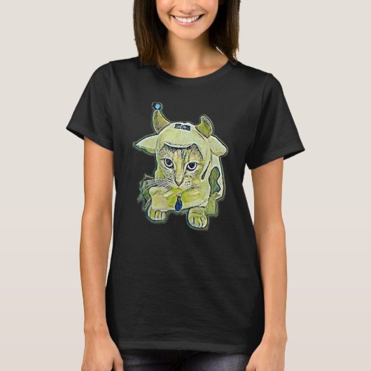 猫のデジタル抽象画 8 Tシャツ (正面)