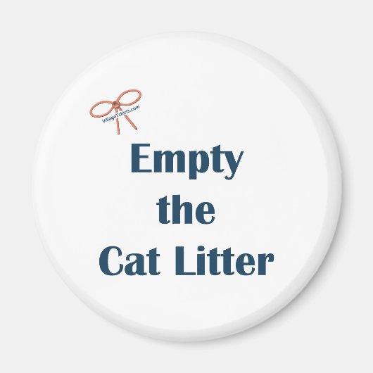 猫のトイレのリマインダーを空にする マグネット (正面)