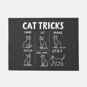 猫のトリックの巧妙な猫笑わされるのおもしろい ドアマット