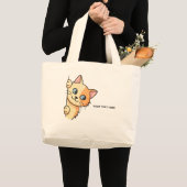 猫のトートバッグ ラージトートバッグ (正面(商品))