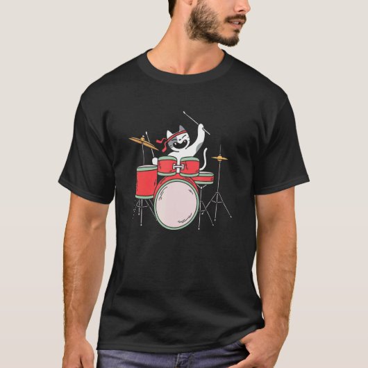 猫のドラマー Tシャツ (正面)