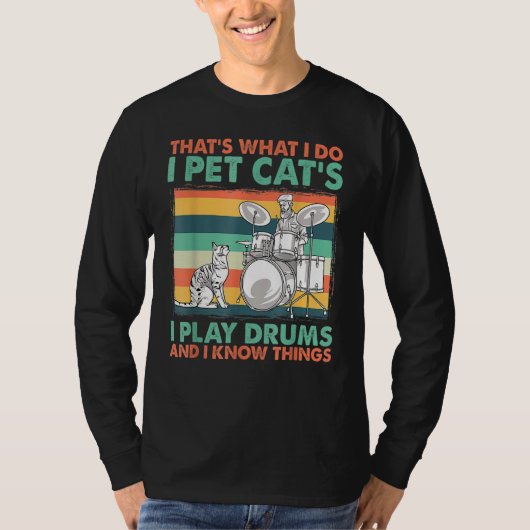 猫のドラムとKnをペット遊にしてやる Tシャツ (正面)