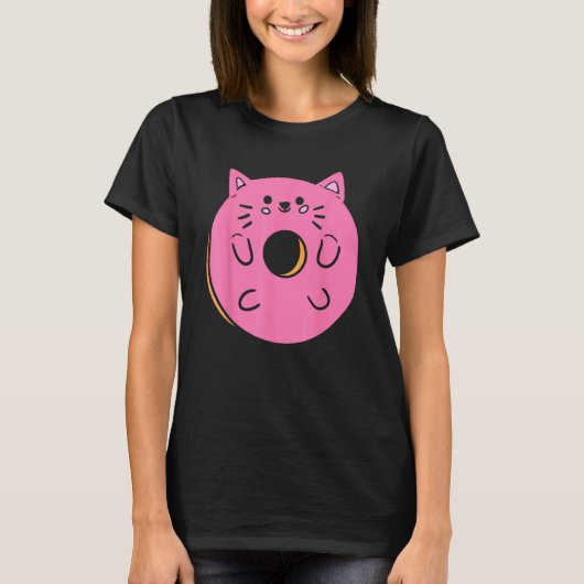 猫のドーナツペストリーメーカー Tシャツ (正面)