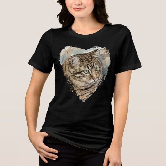 猫のナリの研究 トライブレンドTシャツ (正面)