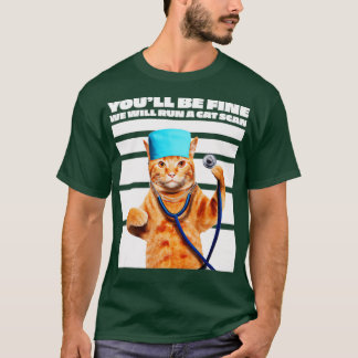 猫のナース猫走のスキャンのジョーク Tシャツ