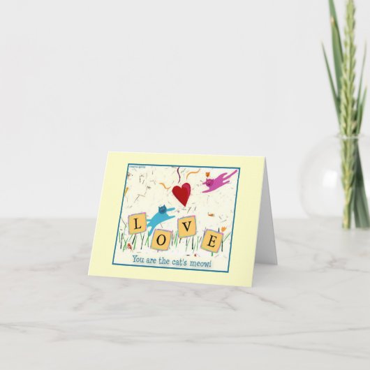 『猫のニャーロマンチックなグリーティングカード』 カード (正面)
