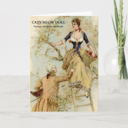 猫のニャー人形の挨拶状 カード (正面)