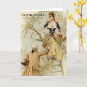 猫のニャー人形の挨拶状 カード (黄色い花)