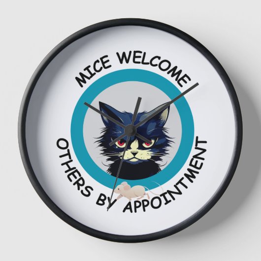 猫のネズミおもしろいは他を歓迎アポイントメント 壁時計 (正面)