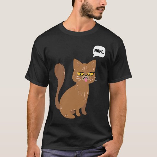 猫のノーコメントグラフィック Tシャツ (正面)
