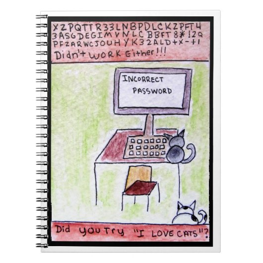猫のハッカーのノート ノートブック (正面)