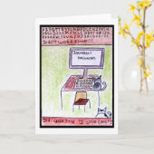 猫のハッカーカード カード (黄色い花)