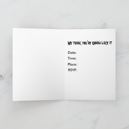 猫のハロウィンの招待または挨拶状 招待状 (内部)