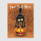 猫のハロウィン恐怖カートゥーンのオレンジのランタン (正面)