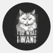 猫のハロウィン猫のハロウィンおもしろいは私が ラウンドシール (正面)