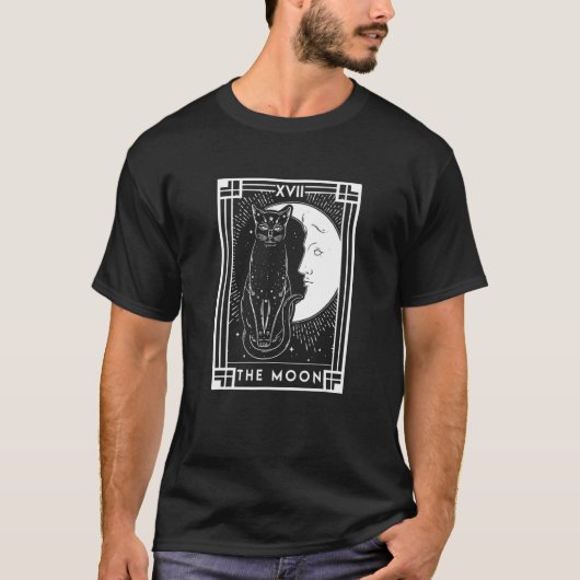 猫のハロウィン衣装 三日月 猫の夜 Tシャツ (正面)