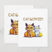 猫のハロウィン エンクロージャーカード (正面/裏面)