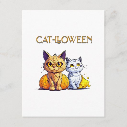 猫のハロウィン エンクロージャーカード (正面)