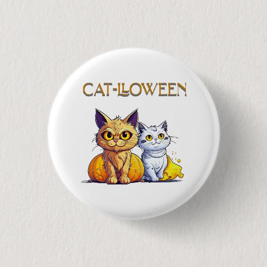 猫のハロウィン 缶バッジ (正面)