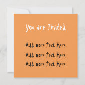 猫のハロウィーン恐怖カートゥーンのカボチャ 招待状 (裏面)