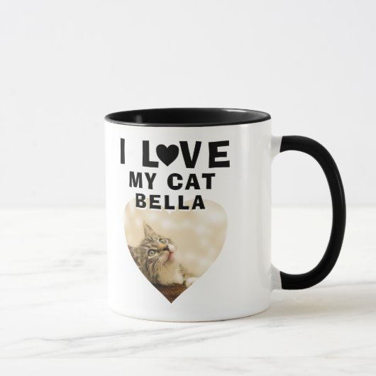 猫のハートの写真 猫の名前 マグカップ (右)