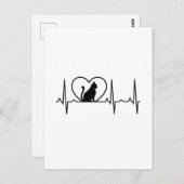 猫のハートビート(ハート) ポストカード (正面/裏面)