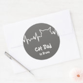 猫のハートビート(猫のパパとママ) ラウンドシール (封筒)