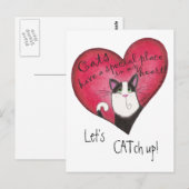 猫のハート ポストカード (正面/裏面)