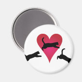 猫のハート マグネット (正面/裏面)