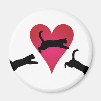 猫のハート マグネット